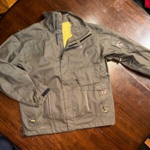 The North Face Men's Gray Jacket with Yellow Highlights